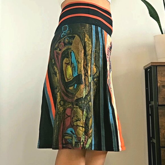 Vtg Save the Queen Patchwork Skirt — Italian Art-to-Wear, Size M Whimsical - Picture 3 of 17